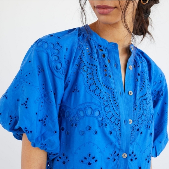 Anthropologie Blue Mini Dress - Picture 4 of 8